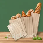 Sachets en papier kraft à rayures (Brun/Naturel) - 1kg / colis - Image 2