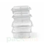 100 Barquettes Bombée en Plastique Rectangulaires