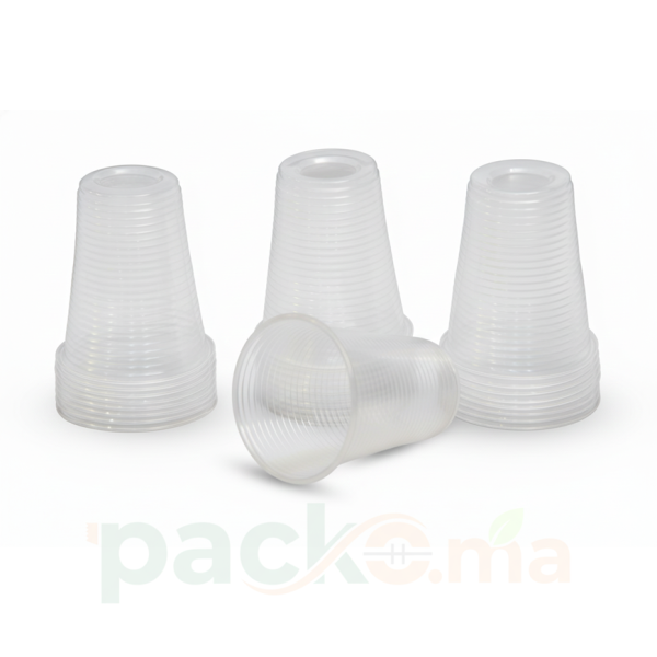 Gobelets Plastique Transparent Côtelés