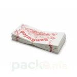 Sachets Sandwich en Papier Blanc Imprimé (Motif Rouge)