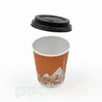 Gobelet Carton Double Paroi avec Couvercle Noir - Boissons Chaudes - (Design Monuments) - Image 2