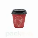 Gobelets en Carton Rouge avec Couvercle pour Café à Emporter