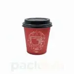 Gobelets en Carton Rouge avec Couvercle pour Café à Emporter