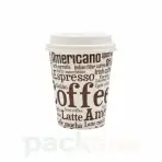 Gobelets en Carton avec Couvercles pour Café à Emporter - Blanc et Marron (Diverses Tailles)