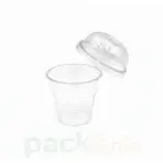50 Gobelets en Plastique Cristal Jetables 180ml avec Couvercle Dôme - Image 2