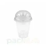 50 Gobelets en Plastique PET Transparent avec Couvercle Dôme | Tasses pour Boissons Froides & Smoothies