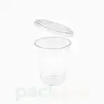 Gobelets en Plastique Transparent avec Couvercle plat - Idéal pour Boissons Froides (PET) - Image 2