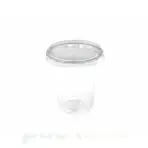 Gobelets en Plastique Transparent avec Couvercle plat - Idéal pour Boissons Froides (PET)