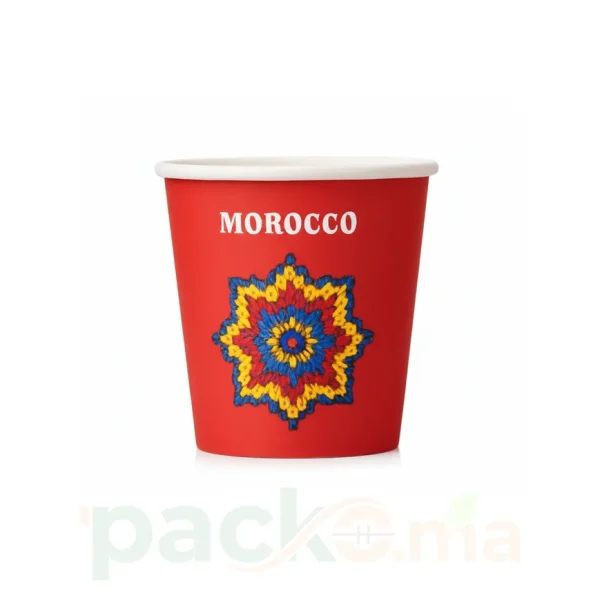 Gobelet en Carton Marocain Rouge Motif Zellige