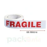 Rouleau adhésif FRAGILE 5cm x 66 mètre