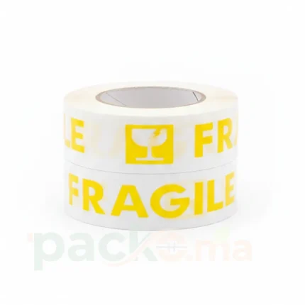 Ruban Adhésif FRAGILE Jaune Blanc