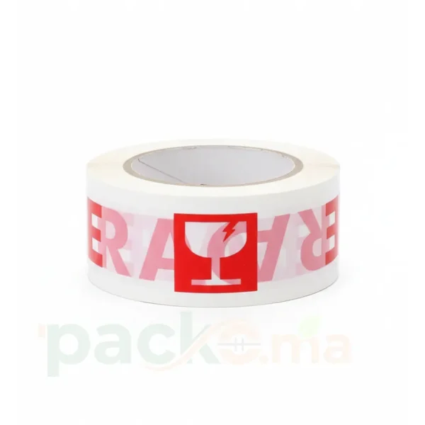 Ruban Adhésif FRAGILE Rouge et Blanc
