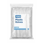 Couteaux en Plastique Transparent Jetables - Lot de 100 Pièces - Image 2