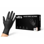 Gants vinyle noirs jetables – Boîte de 100 pièces